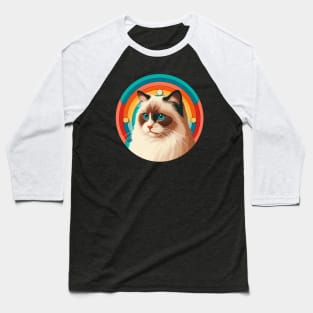 ragdoll cat profile with a colorful background Baseball T-Shirt